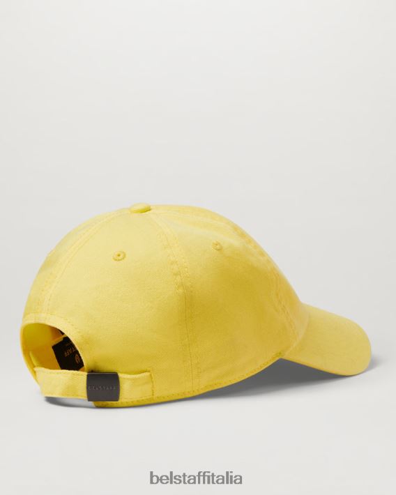 accessorio Belstaff Cappellino con logo fenice cotone giallo limone uomini H2DD6J396
