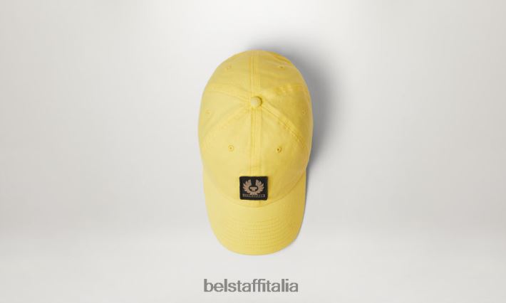 accessorio Belstaff Cappellino con logo fenice cotone giallo limone uomini H2DD6J396