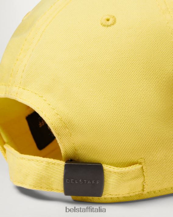 accessorio Belstaff Cappellino con logo fenice cotone giallo limone uomini H2DD6J396