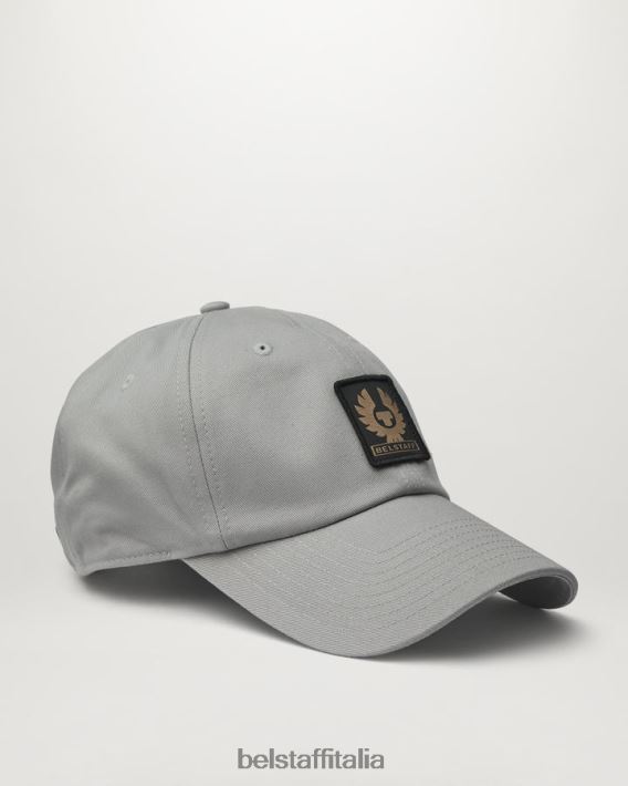 accessorio Belstaff Cappellino con logo fenice cotone grigio perla uomini H2DD6J395