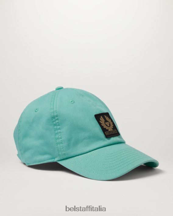 accessorio Belstaff Cappellino con logo fenice cotone verde oceano uomini H2DD6J400