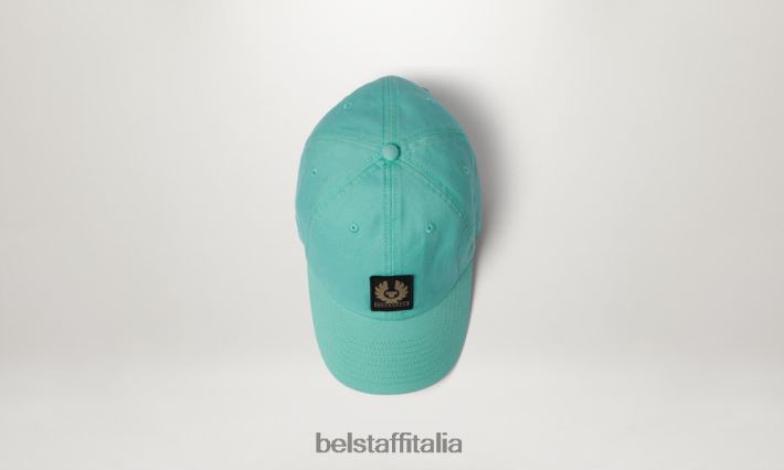 accessorio Belstaff Cappellino con logo fenice cotone verde oceano uomini H2DD6J400