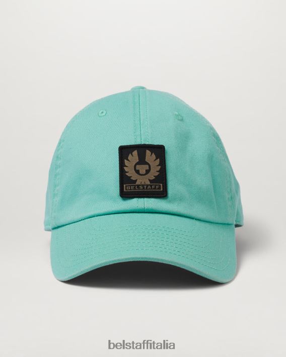 accessorio Belstaff Cappellino con logo fenice cotone verde oceano uomini H2DD6J400