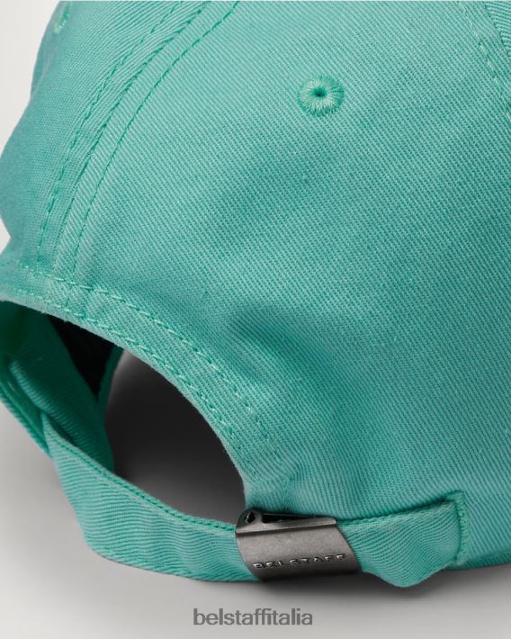accessorio Belstaff Cappellino con logo fenice cotone verde oceano uomini H2DD6J400