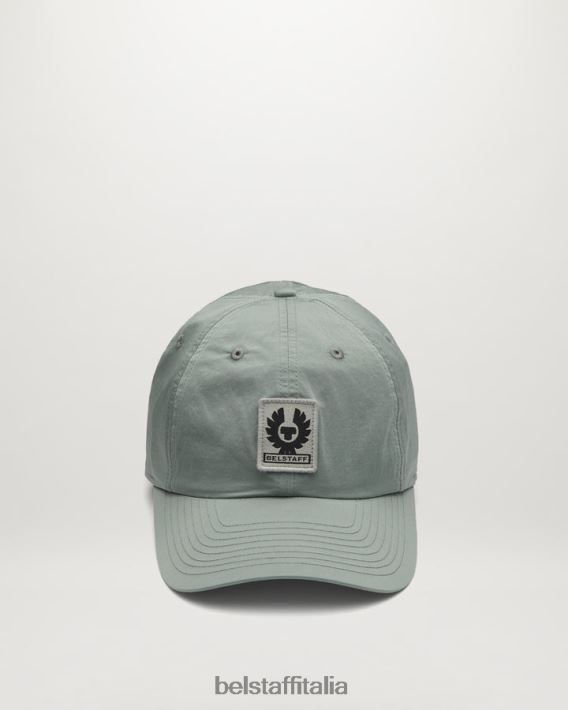 accessorio Belstaff Cappellino con logo fenice guscio scintillante verde acciaio uomini H2DD6J387