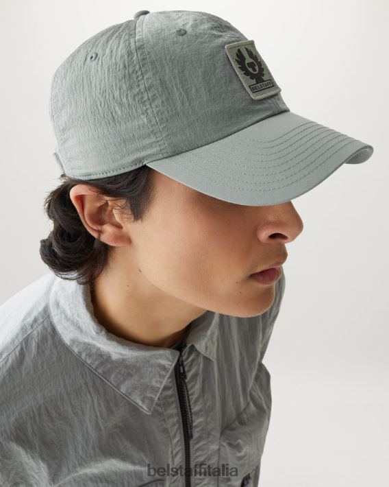 accessorio Belstaff Cappellino con logo fenice guscio scintillante verde acciaio uomini H2DD6J387