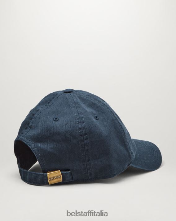 accessorio Belstaff Cappellino con logo fenice twill di cotone blu scuro uomini H2DD6J399