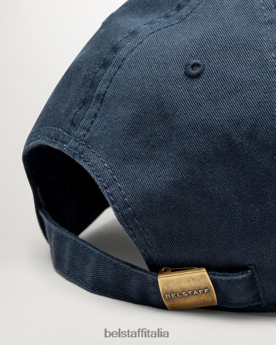 accessorio Belstaff Cappellino con logo fenice twill di cotone blu scuro uomini H2DD6J399