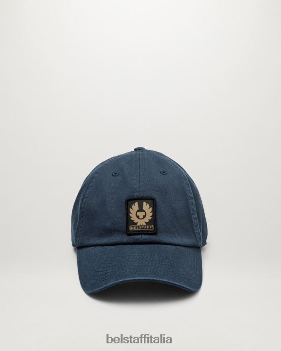accessorio Belstaff Cappellino con logo fenice twill di cotone blu scuro uomini H2DD6J399