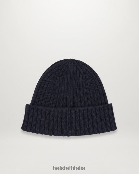 accessorio Belstaff guarda il cappello a cuffia lana d\'agnello blu scuro uomini H2DD6J381