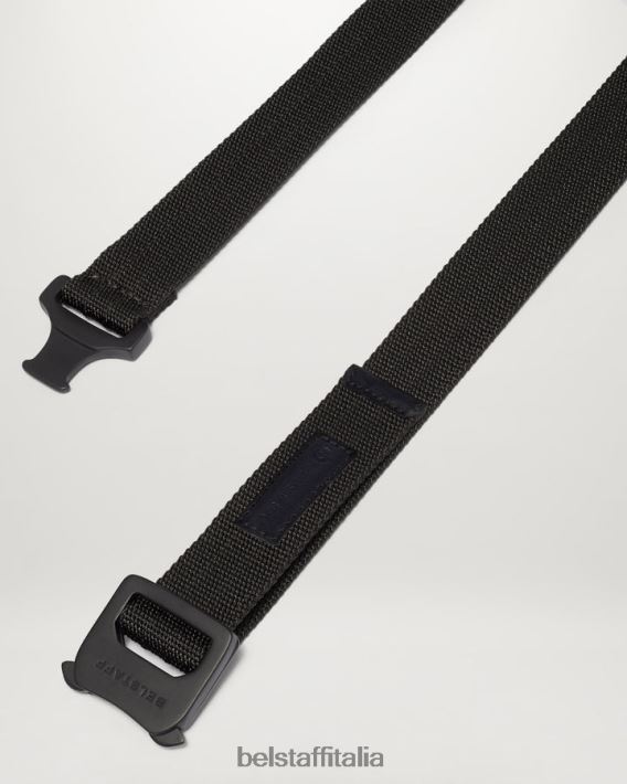 accessorio Belstaff cintura con clip in tessuto fettuccia di nylon nera uomini H2DD6J373