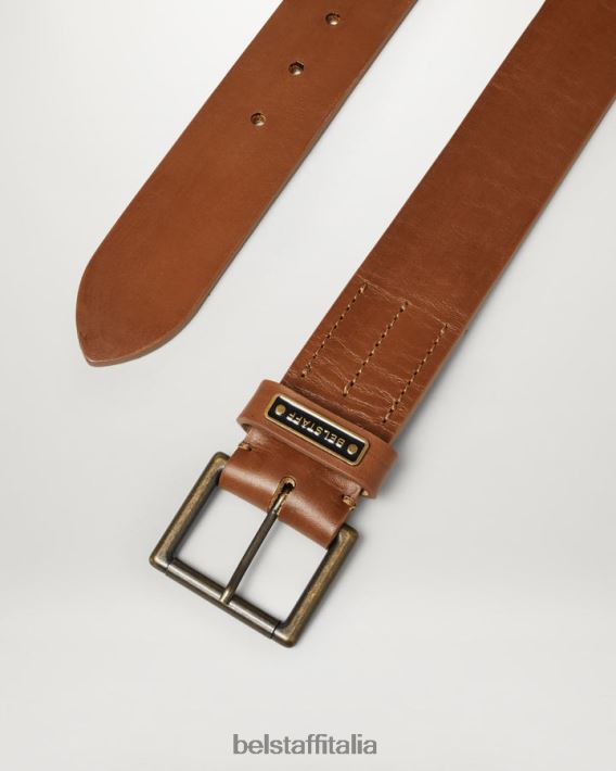 accessorio Belstaff cintura contabile castagna in pelle di vitello uomini H2DD6J378
