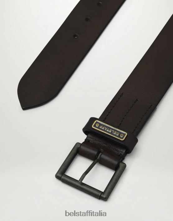 accessorio Belstaff cintura contabile pelle di vitello nera uomini H2DD6J377