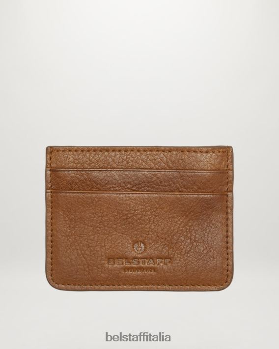accessorio Belstaff titolare della carta pelle liscia marrone chiaro uomini H2DD6J370