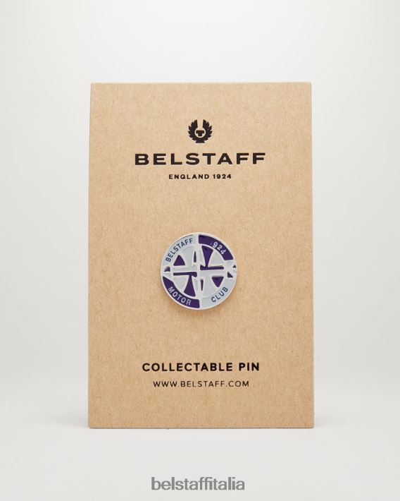 accessorio Belstaff spilla del club automobilistico ottone e smalto argento/viola/grigio uomini H2DD6J411