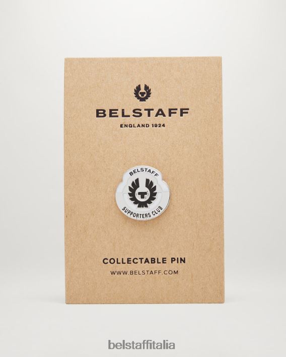 accessorio Belstaff spilla del club dei tifosi ottone e smalto argento/nero/bianco uomini H2DD6J408
