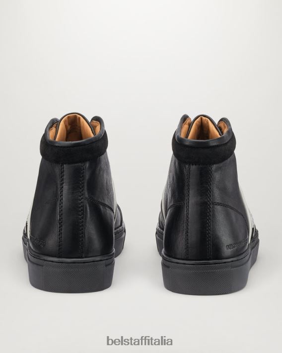 scarpa Belstaff scarpe da ginnastica alte Phoenix pelle di vitello nera uomini H2DD6J353