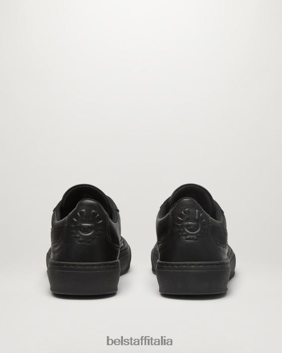 scarpa Belstaff sneaker bassa firmata pelle di vitello nera uomini H2DD6J360
