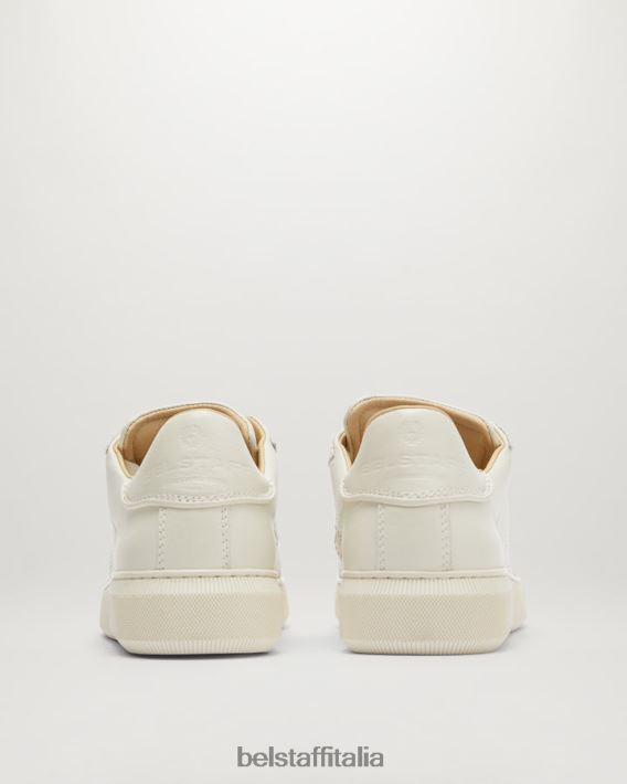 scarpa Belstaff traccia le sneakers basse pelle liscia bianco pulito uomini H2DD6J356