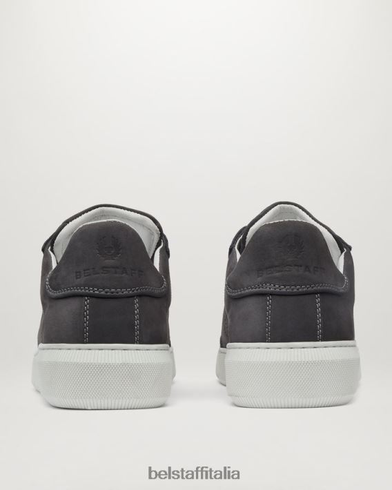 scarpa Belstaff traccia una sneaker bassa pelle di vitello grigio granito uomini H2DD6J349