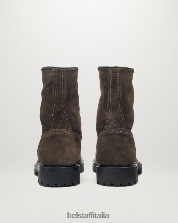 scarpa Belstaff stivali allacciati Marshall pietra scamosciata setosa uomini H2DD6J341