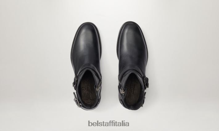scarpa Belstaff stivali con cerniera trialmaster pelle di vitello nera uomini H2DD6J344