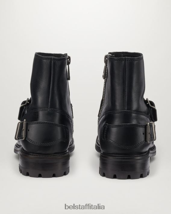 scarpa Belstaff stivali con cerniera trialmaster pelle di vitello nera uomini H2DD6J344