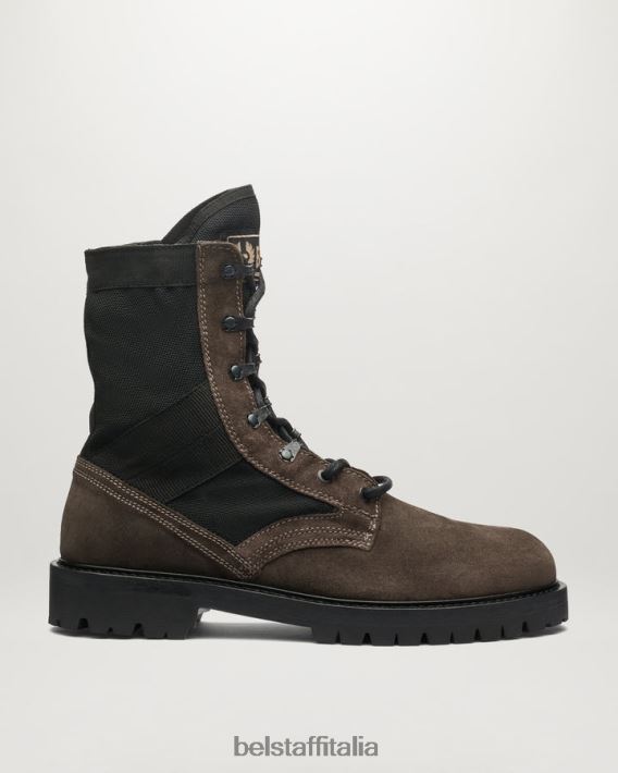 scarpa Belstaff stivali stringati da soldato pietra in pelle oliata uomini H2DD6J339