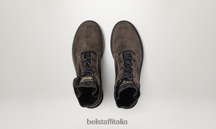 scarpa Belstaff stivali stringati da soldato pietra in pelle oliata uomini H2DD6J339