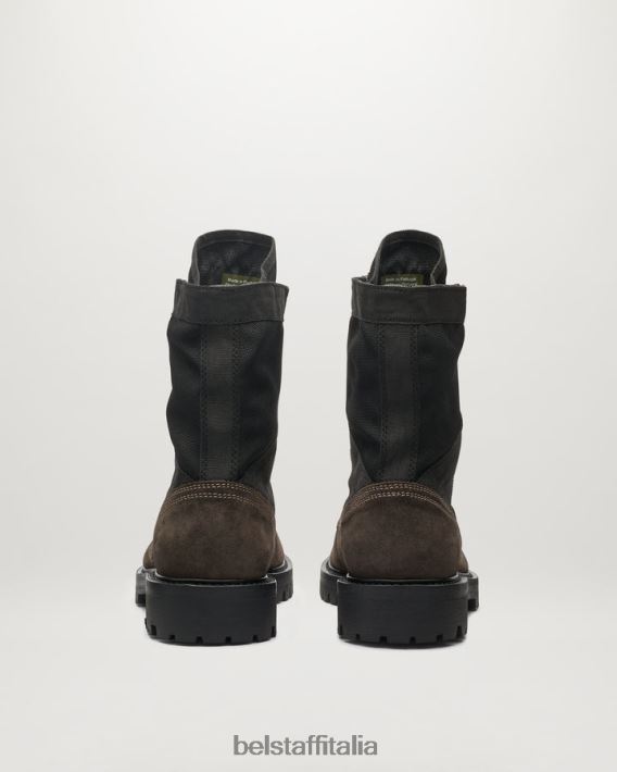 scarpa Belstaff stivali stringati da soldato pietra in pelle oliata uomini H2DD6J339