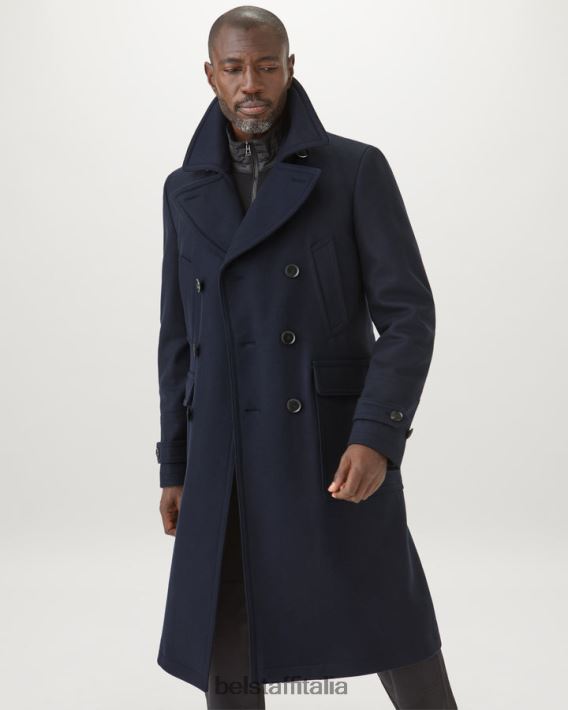 vestiario Belstaff Cappotto Milford misto lana cashmere blu inchiostro uomini H2DD6J127