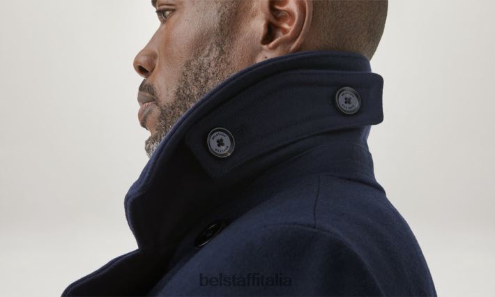 vestiario Belstaff Cappotto Milford misto lana cashmere blu inchiostro uomini H2DD6J127