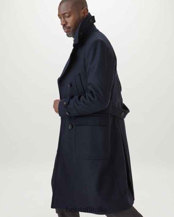 vestiario Belstaff Cappotto Milford misto lana cashmere blu inchiostro uomini H2DD6J127