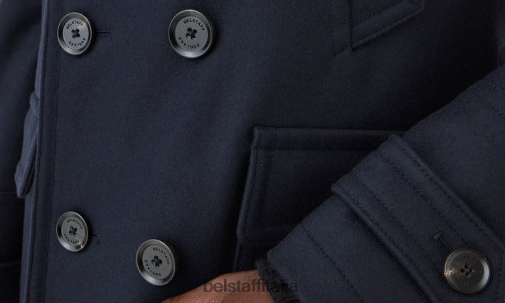 vestiario Belstaff Cappotto Milford misto lana cashmere blu inchiostro uomini H2DD6J127