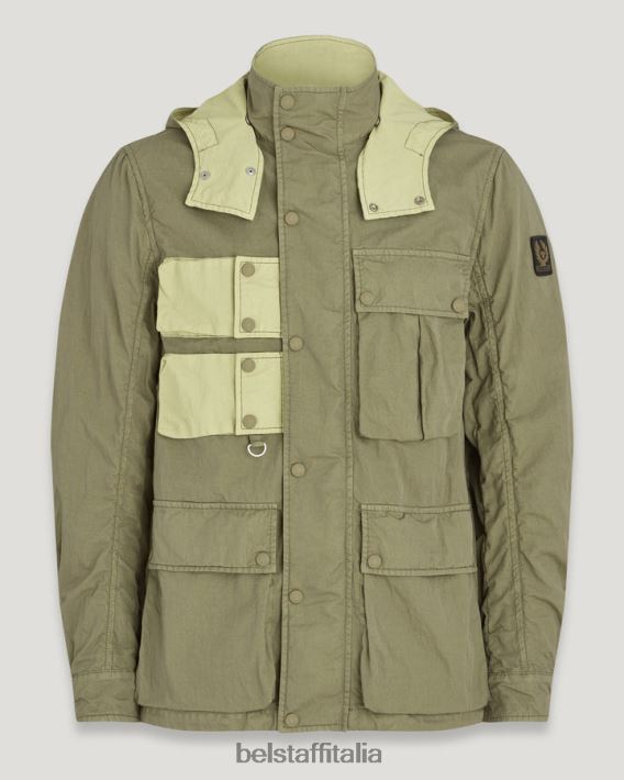 vestiario Belstaff distribuire la giacca misto cotone tinto in capo giallo limone/aloe uomini H2DD6J126