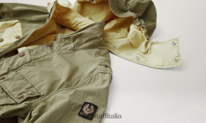 vestiario Belstaff distribuire la giacca misto cotone tinto in capo giallo limone/aloe uomini H2DD6J126