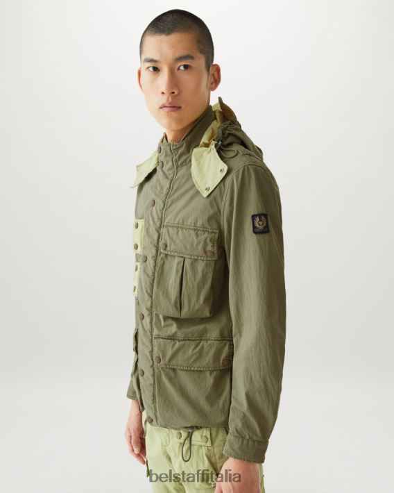 vestiario Belstaff distribuire la giacca misto cotone tinto in capo giallo limone/aloe uomini H2DD6J126