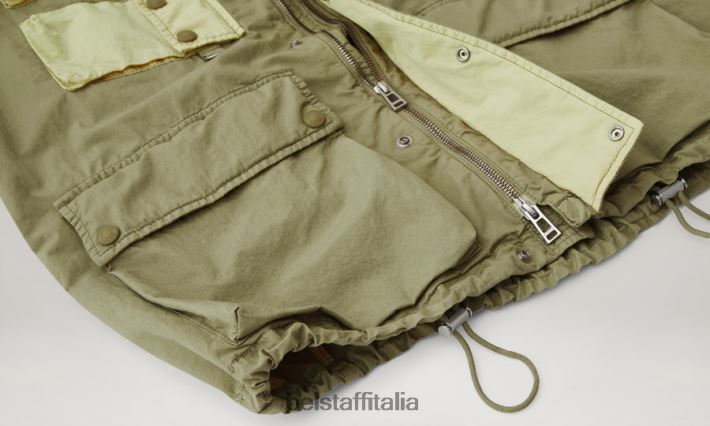 vestiario Belstaff distribuire la giacca misto cotone tinto in capo giallo limone/aloe uomini H2DD6J126