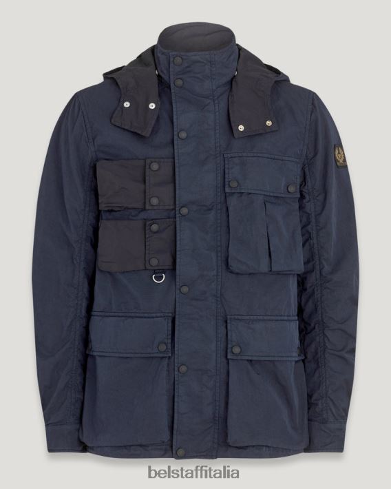 vestiario Belstaff distribuire la giacca tintura in capo misto cotone inchiostro scuro/nero uomini H2DD6J124