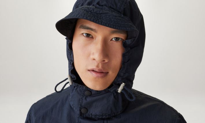 vestiario Belstaff distribuire la giacca tintura in capo misto cotone inchiostro scuro/nero uomini H2DD6J124