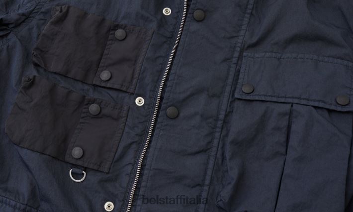 vestiario Belstaff distribuire la giacca tintura in capo misto cotone inchiostro scuro/nero uomini H2DD6J124