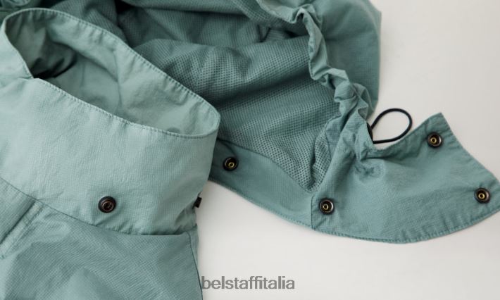 vestiario Belstaff giacca a perno tintura in capo ripstop verde acciaio uomini H2DD6J120