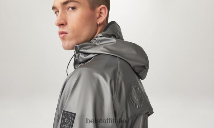 vestiario Belstaff parka idro Scocca in gomma cangiante grigio granito uomini H2DD6J119