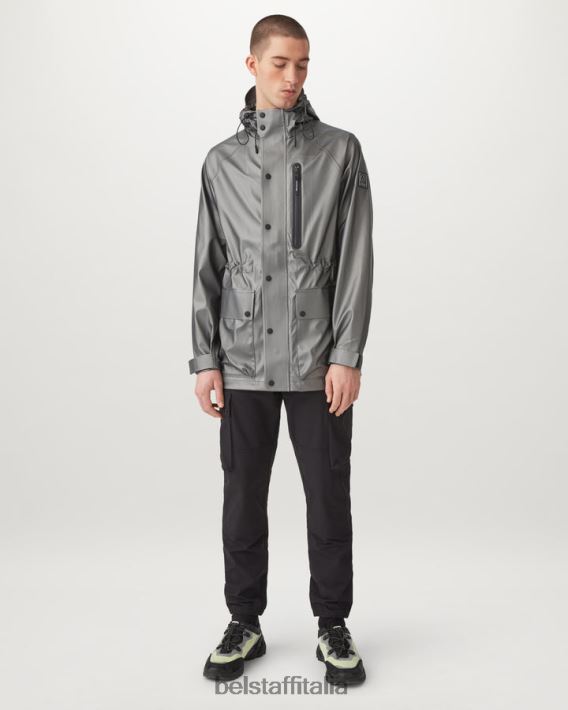 vestiario Belstaff parka idro Scocca in gomma cangiante grigio granito uomini H2DD6J119
