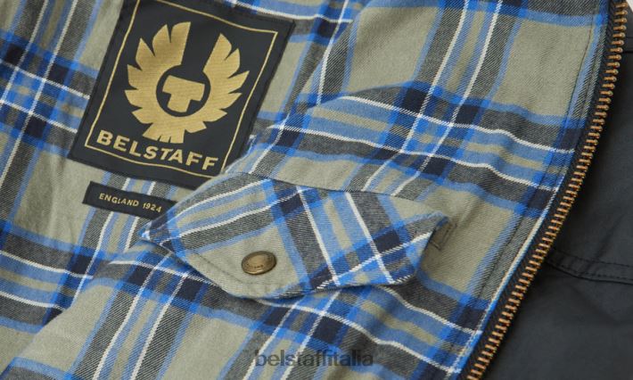 vestiario Belstaff Giacca Kelland cotone cerato blu scuro uomini H2DD6J31