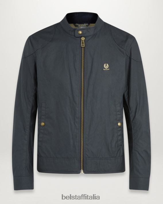 vestiario Belstaff Giacca Kelland cotone cerato blu scuro uomini H2DD6J40