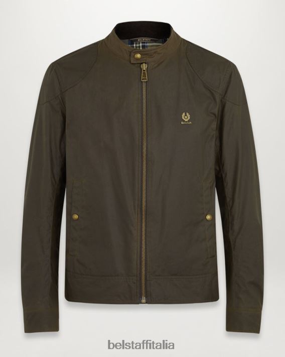 vestiario Belstaff Giacca Kelland cotone cerato oliva sbiadito uomini H2DD6J29