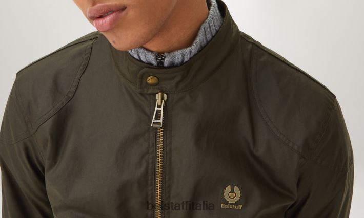 vestiario Belstaff Giacca Kelland cotone cerato oliva sbiadito uomini H2DD6J29
