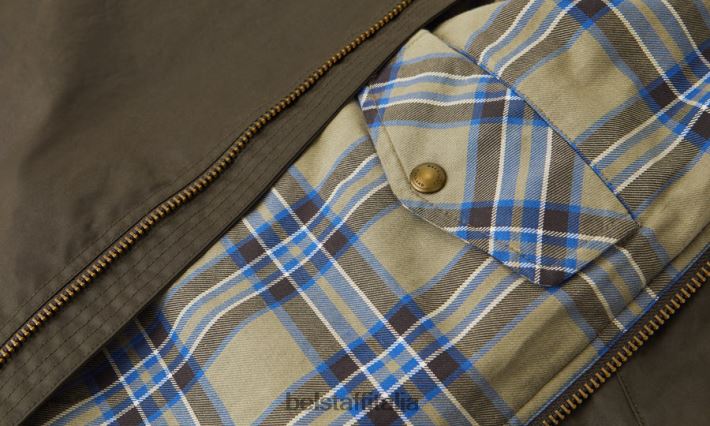 vestiario Belstaff Giacca Kelland cotone cerato oliva sbiadito uomini H2DD6J29