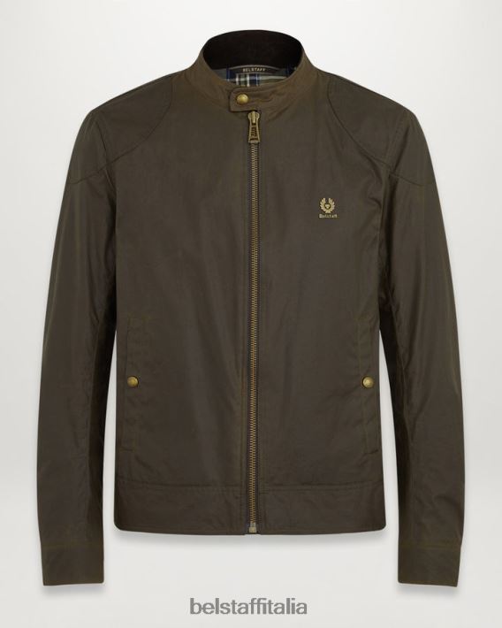 vestiario Belstaff Giacca Kelland cotone cerato oliva sbiadito uomini H2DD6J41